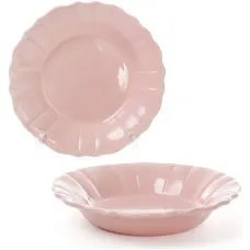 Набор Bona 6 глубоких тарелок Leeds Ceramics SUN диаметр 23см каменная керамика Розовые DP40162