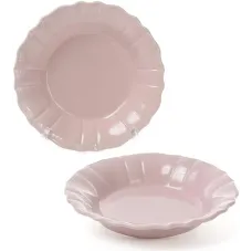 Набор Bona 6 глубоких тарелок Leeds Ceramics SUN диаметр 23см каменная керамика Розовато-пепельный DP40163