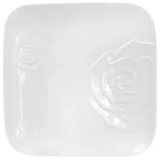 Набор Bona 2 фарфоровые подставные тарелки Rose 30x30см Белый фарфор DP40184