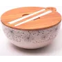 Миска из бамбукового волокна диаметр 24см с бамбуковой крышкой и приборами Kamille DP40674