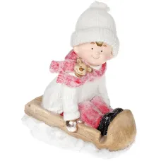 Фигура ceramic Мальчик в белом на санках 41 см Bona DP42289 Фигура ceramic Мальчик в белом на санках 41 см Bona DP42289