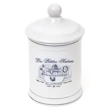 Емкость Bona LE BAIN Silver диаметр 10.5х18.5 см для средств гигиены фарфор DP43448
