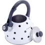 Чайник 2л из нержавеющей стали со свистком в горошек белый Kamille DP112953