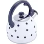 Чайник 2л из нержавеющей стали со свистком в горошек белый Kamille DP112953