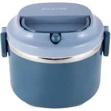 Ланч-бокс пластик и нержавеющая сталь голубой 1000мл Kamille DP112984