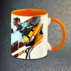 Чашка Fan Girl Трейсер Tracer Overwatch New (14448) 330 мл Помаранчевий
