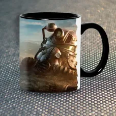 Чашка Fan Girl Маска T-51 Fallout New (14441) 330 мл Чорний