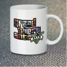 Чашка Fan Girl Логотип ГТА Grand Theft Auto 5 New (14399) 330 мл Білий