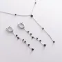 Серебряные серьги на английской застежке с фианитами 122536 Оникс 2.8 г Черный