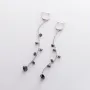 Серебряные серьги на английской застежке с фианитами 122536 Оникс 2.8 г Черный