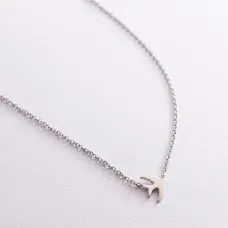 Серебряное колье Ласточка 1076-1 Оникс 43