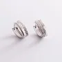 Золотые серьги - кольца без камней с07608 Оникс 2.0 г