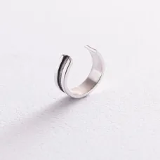 Серебряная серьга - каффа Линии 123109 Оникс 0.90 г