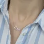Золотое колье Love с фианитами кол00985 Оникс 45 Белый