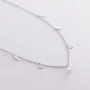 Колье верь надейся люби с фианитом в белом золоте кол01829 Оникс 50 Белый