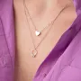Золотое колье с помолвочным кольцом и сердцем фианит кол02050 Оникс 43 Белый