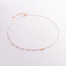 Колье сердечко в красном золоте кол02089 Оникс 45