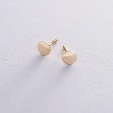 Золотые серьги-пусеты Кружочки с06452 Оникс 1.29 г