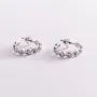 Серебряные серьги - пусеты с фианитами 4912 Оникс 2.84 г Белый