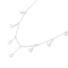 Серебряное колье Капли с фианитами 18666 Оникс 47 Белый