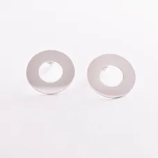 Золотые серьги - пусеты Зеркальные с07709 Оникс 3.89 г