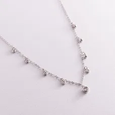 Серебряное колье с фианитами 18653 Оникс 47 Белый