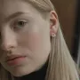 Золотые серьги-пусеты Треугольники с06413 Оникс 1.4 г