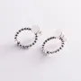 Серебряные серьги 2 в 1 Шарики 123098 Оникс 6.5 г