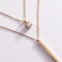 Двойное золотое колье Хлоя с фианитом кол02046 Оникс 40 Белый
