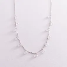 Серебряное колье с фианитами 18519 Оникс 44 Белый