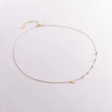Колье сердечко в желтом золоте кол02091 Оникс 45