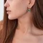 Серьги клевер в красном золоте малахит с07670 Оникс 4.75 г Зеленый