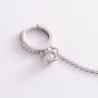 Серебряная серьга - каффа с фианитами 4998 Оникс 1.93 г Белый