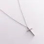 Колье крестик в белом золоте кол01707 Оникс 45
