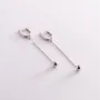 Серебряные серьги Шарики на цепочке 123150 Оникс 2.6 г