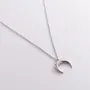 Колье лунница в белом золоте кол02063 Оникс 45