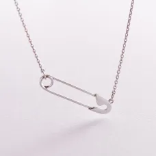 Серебряное колье Булавка 1084 Оникс 40