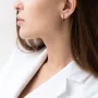 Серьги-кольца в желтом золоте с06457 Оникс 2.12 г