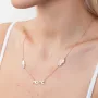 Золотое колье Мама и девочки фианиты кол00995 Оникс 45 Белый