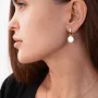Серьги монетки в желтом золоте с07624 Оникс 3.93 г