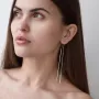 Золотые серьги - протяжки 580087в Оникс 4.18 г