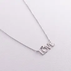 Золотое колье Love с помолвочным колечком кол01023 Оникс 45