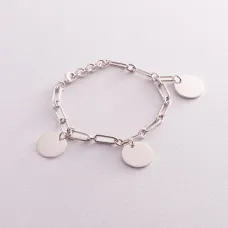 Серебряный браслет Цепочка с монетами 141591 Оникс 18