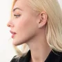 Серьги - пусеты Love в белом золоте с07675 Оникс