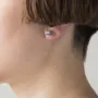 Серебряные серьги - гвоздики с синтетическим топазом 121980 Оникс 2 г Голубой