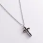 Мужское колье Крест из серебра ZANCAN EXC487-60 Оникс 5.40 г