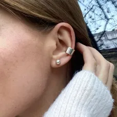 Серебряная серьга - каффа 123192 Оникс 1.10 г