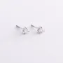 Серьги-гвоздики из белого золота с фианитами с02828 Оникс 1.06 г Белый