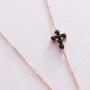 Золотое колье с крестиком (фианиты) кол02111 Оникс 43 Черный и Белый