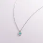 Серебряное колье Сердечко с эмалью 181192 Оникс 47 Голубой